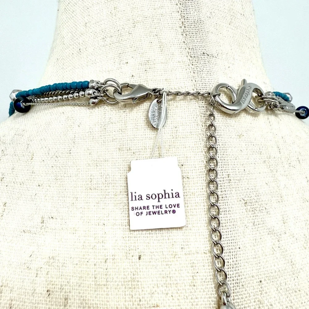 Lia Sophia Set of 2 Detachable Necklaces w/Infinite Clasp Silver Tone NWT